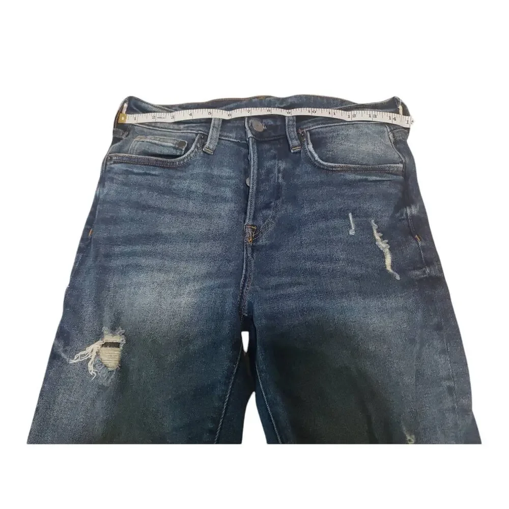 H&M Dark Washed Distressed Skinny Couple Moulante & Denim Jeans - Size 29